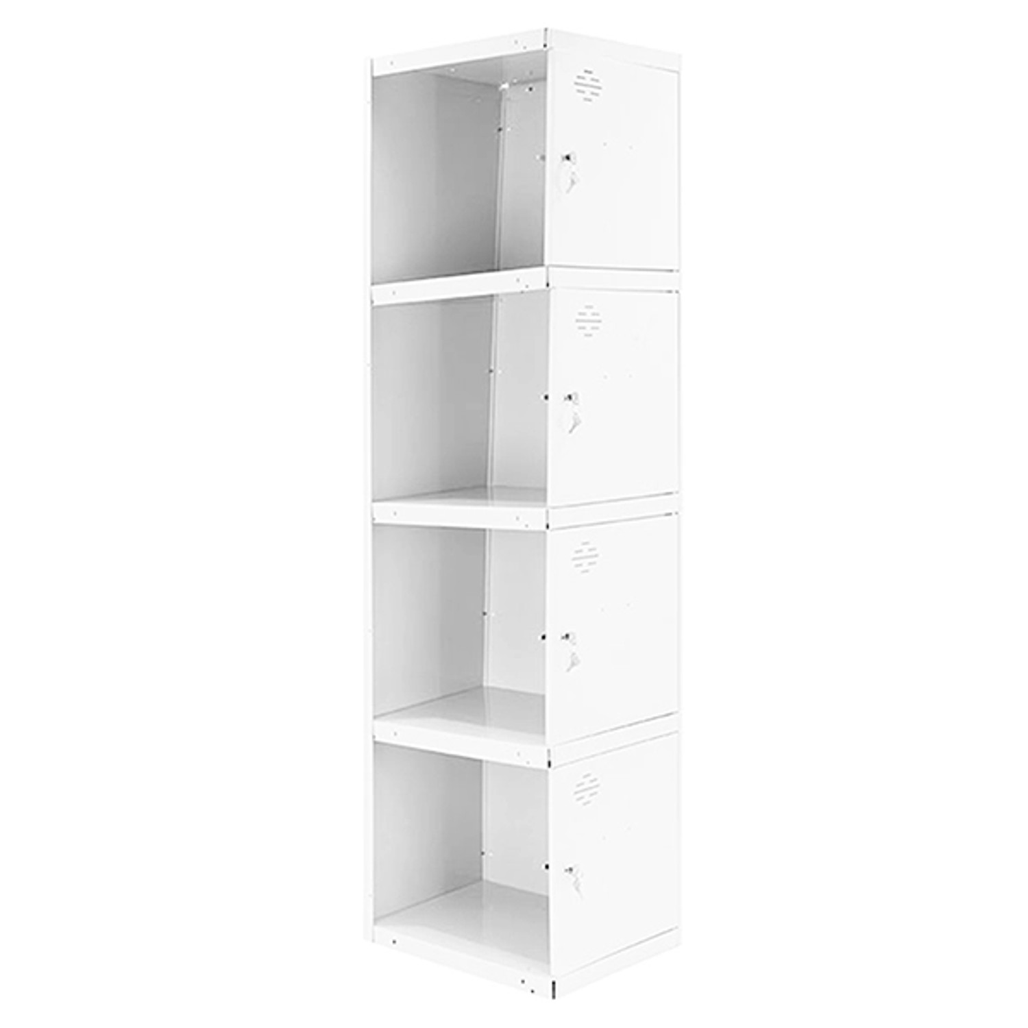 PROREGAL Spind AMEGO HxBxT 180 x 40 x 50 cm 4 Abteile Anbaumodul Weiß-Weiß günstig online kaufen