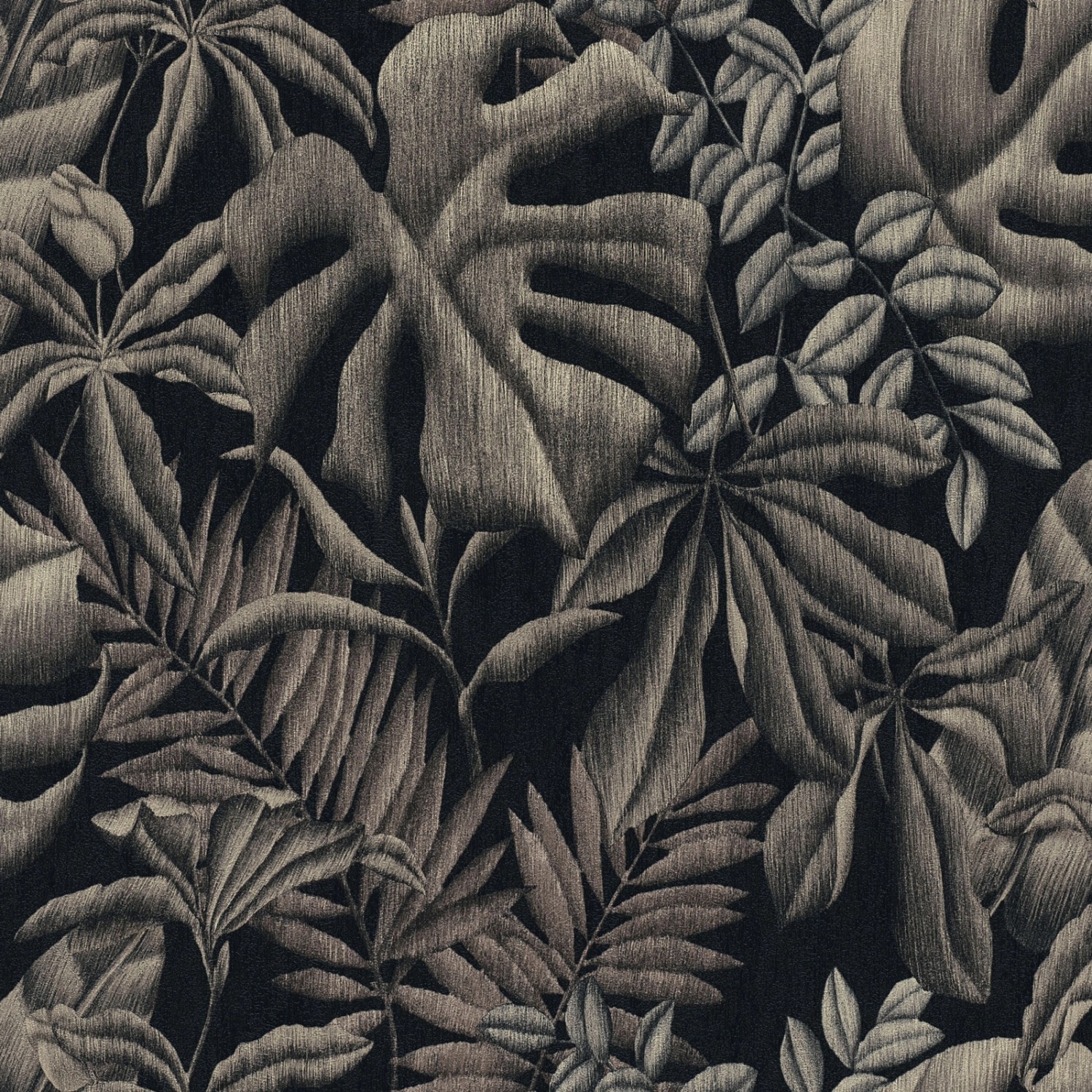 Bricoflor Schwarze Palmen Tapete Wohnzimmer und Schlafzimmer Dschungel Tapete mit Palmenblättern Monstera Vliestapete im Exotischen Stil