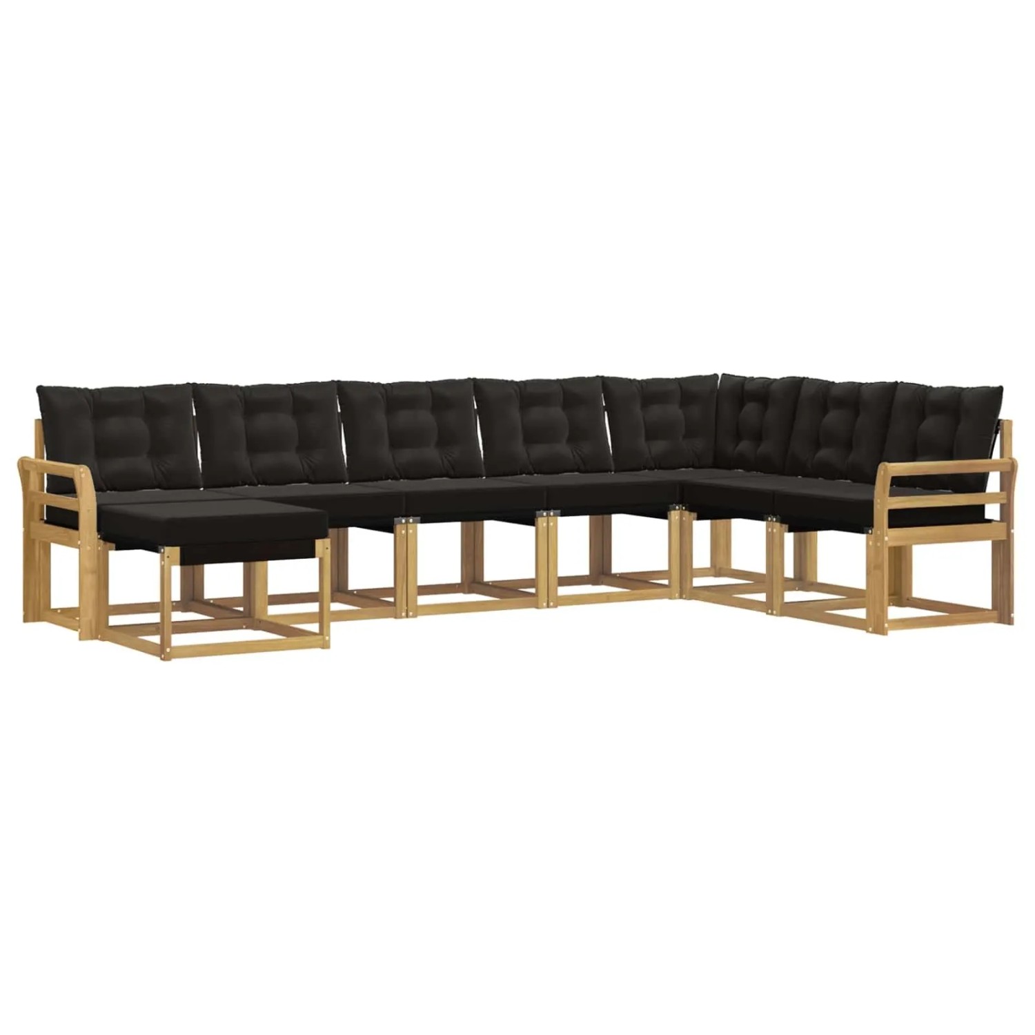 vidaXL Outdoor-Sofagarnitur mit Kissen 8-Tlg Weiß und Schwarz 3389766