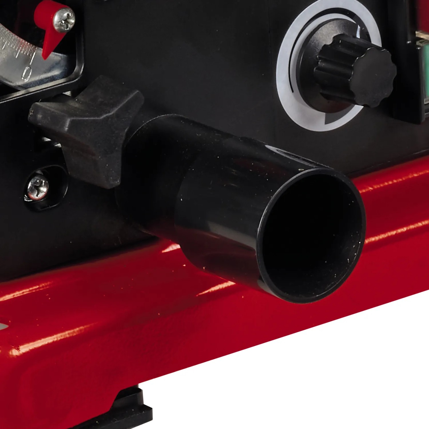 Detailaufnahme: Einhell TC-SS 406 E Dekupiersäge mit Staubabsaugung und Drehzahleinstellung.