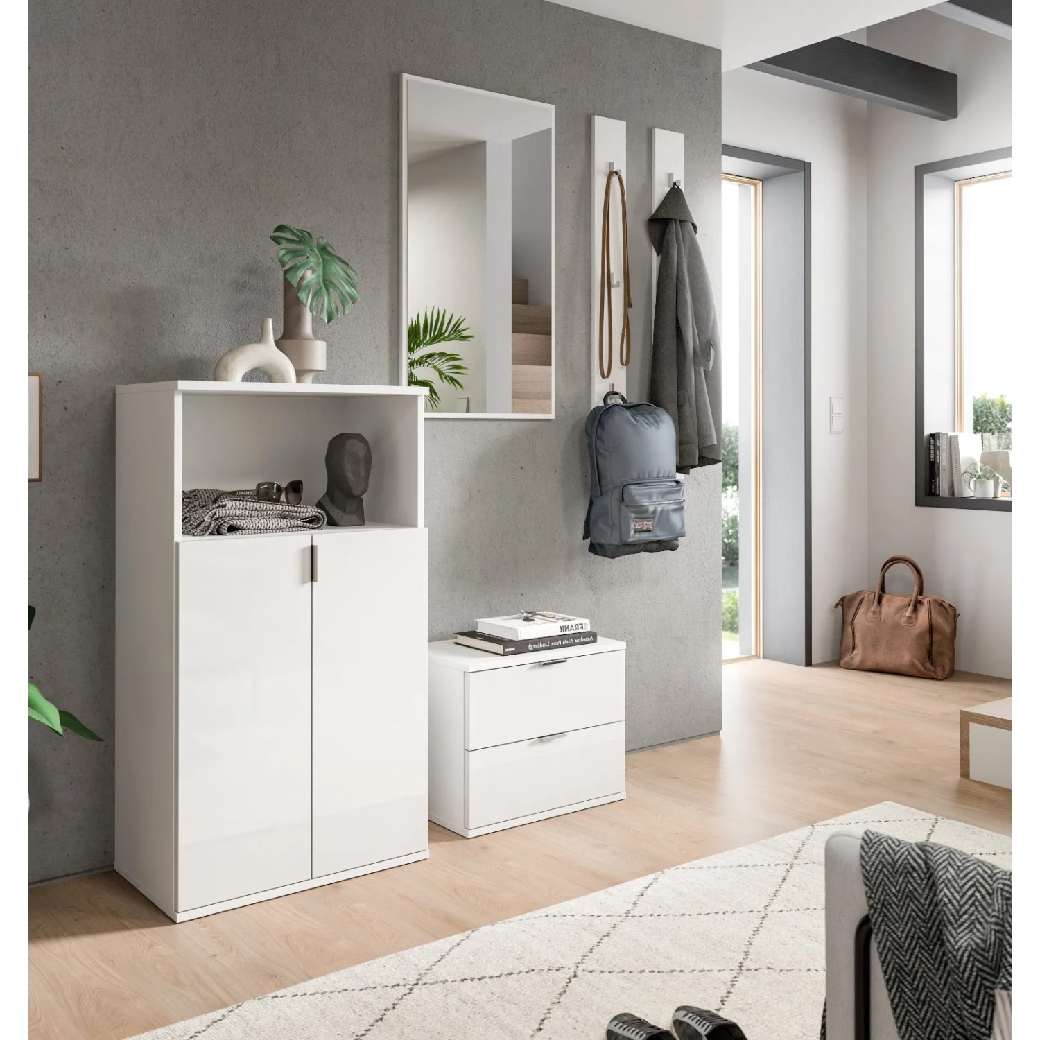 Inn.Furn Garderobenpaneel Set in Weiß 115 cm SystemX_4