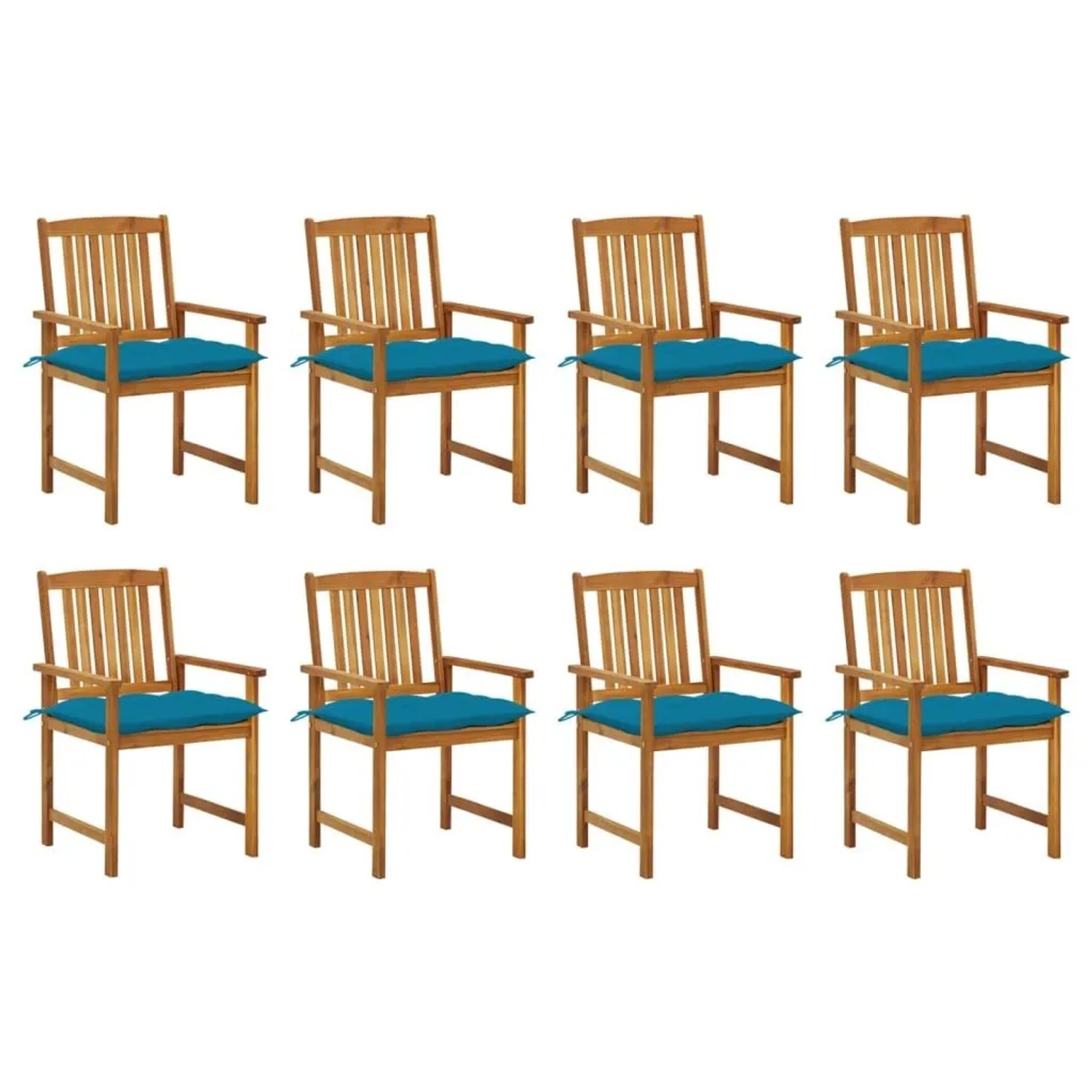 vidaXL Gartenstühle mit Kissen 8 Stk Massivholz Akazie 3078197