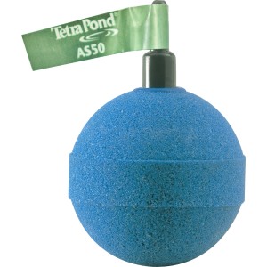 Blauer Tetra Pond Ausströmerstein AS 50 für Teichbelüftung.