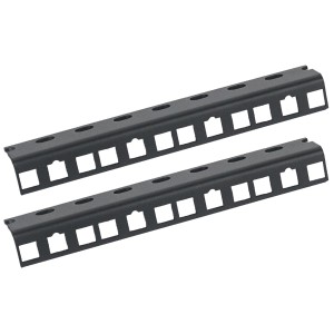 HMF 66804 Rackschiene für Serverschrank 2 Stück 10 Zoll 4 HE Schwarz