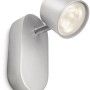 Silberner Philips LED-Spot Star zur Wandmontage. Schwenkbar, für Akzentbeleuchtung.