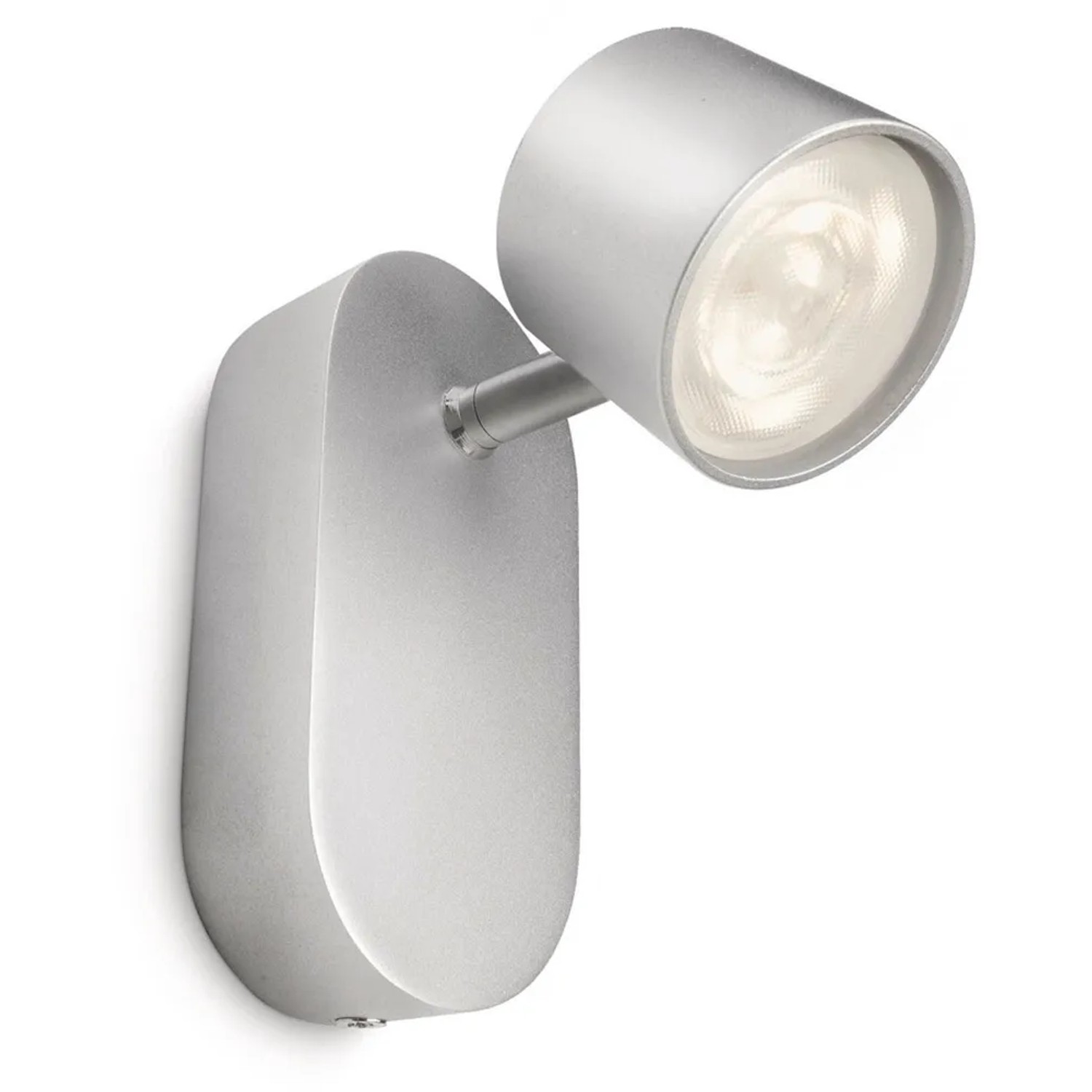 Silberner Philips LED-Spot Star zur Wandmontage. Schwenkbar, für Akzentbeleuchtung.