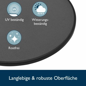 Beautissu Sylt Stehtisch Ø 80cm Grau mit Stella Stehtischhusse Ø 80cm Schwarz