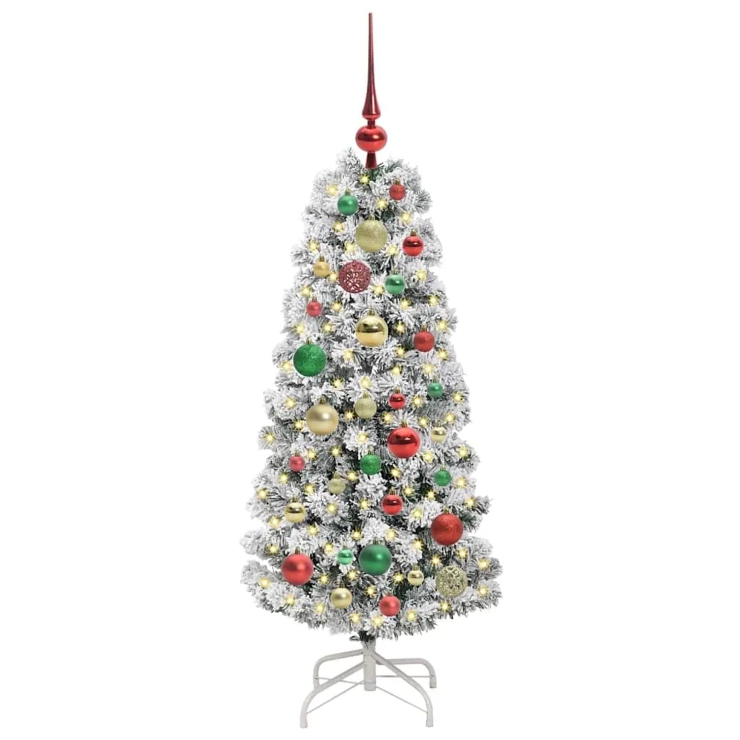 vidaXL Künstlicher Klappbarer Weihnachtsbaum Grün und Weiß 120 cm 3395585