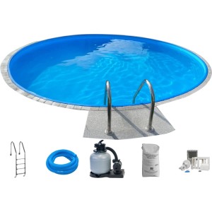 Summer Fun Stahlwandpool-Set BAJA, Ø 350 cm, mit Leiter, Sandfilteranlage und Zubehör.