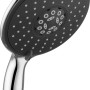 baliv Handbrause HBR-150.220, verchromt/anthrazit, mit 5 Strahlarten und Antikalk-Noppen.
