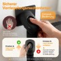 Schwarzer Verriegelungsmechanismus des Sekey Treppenschutzgitters. Hand bedient Einhand-Kindersicherung für Treppe & Tür.