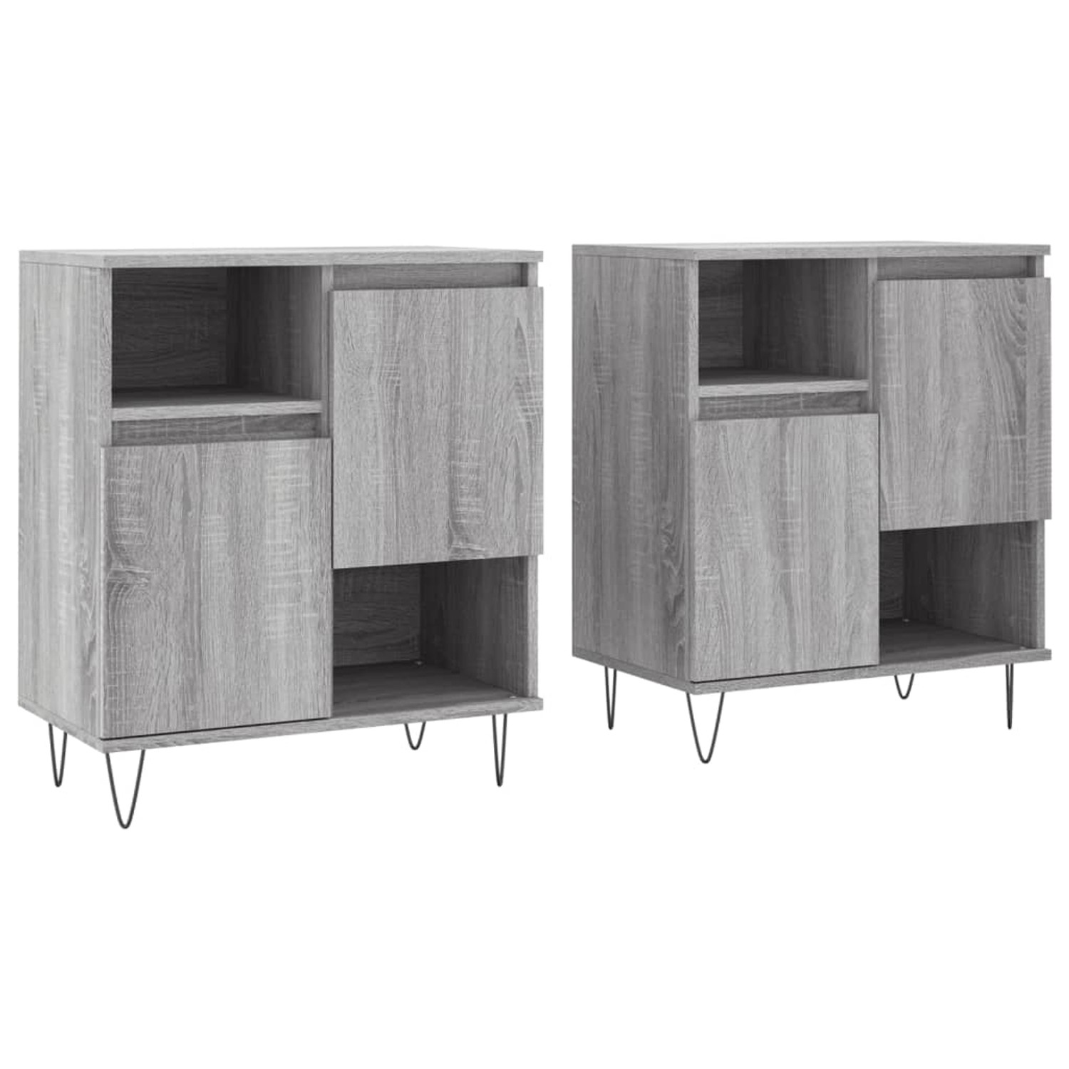 vidaXL Sideboards 2 Stk Grau Sonoma Holzwerkstoff 3190131 günstig online kaufen
