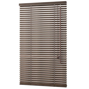 Sekey Holzjalousie, 50x130 cm, 35mm Lamellen, Dunkelbraunoptik für Fenster.