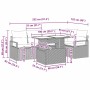 vidaXL Garten-Sofa-Set, 6-teilig, schwarz, Poly Rattan, mit Maßen. Ideal für Terrasse und Garten.