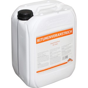 Weißer 10 Liter Kanister Laier Bitumen-Voranstrich für Bauabdichtungen.