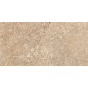 Feinsteinzeug Bodenfliese Travertino Creme, 60x120 cm, matte Oberfläche in Marmor Optik.
