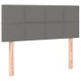 Dunkelgraues vidaXL Boxspringbett 80x200 cm mit Stoffbezug und Matratze.