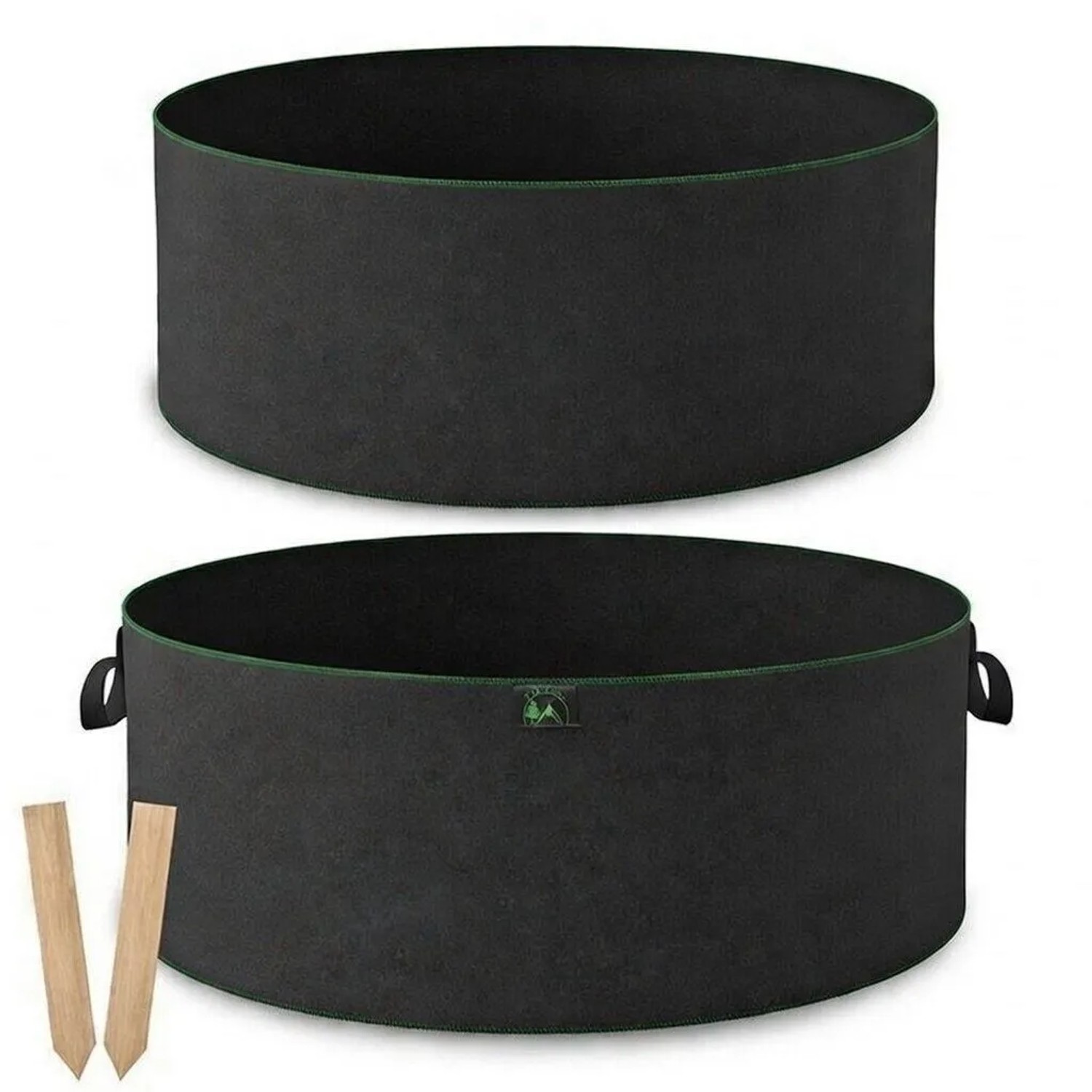 TTL GARDEN Hochbeet Pflanzsack 90L 2er Set Filz Stofftopf 300g/qm Vlies Pflanzentopf Rund Ø60cm Für Gemüse Kräuter