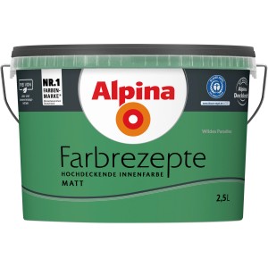 Alpina Farbrezepte Wildes Paradies, matte Innenfarbe im 2,5 Liter Eimer.