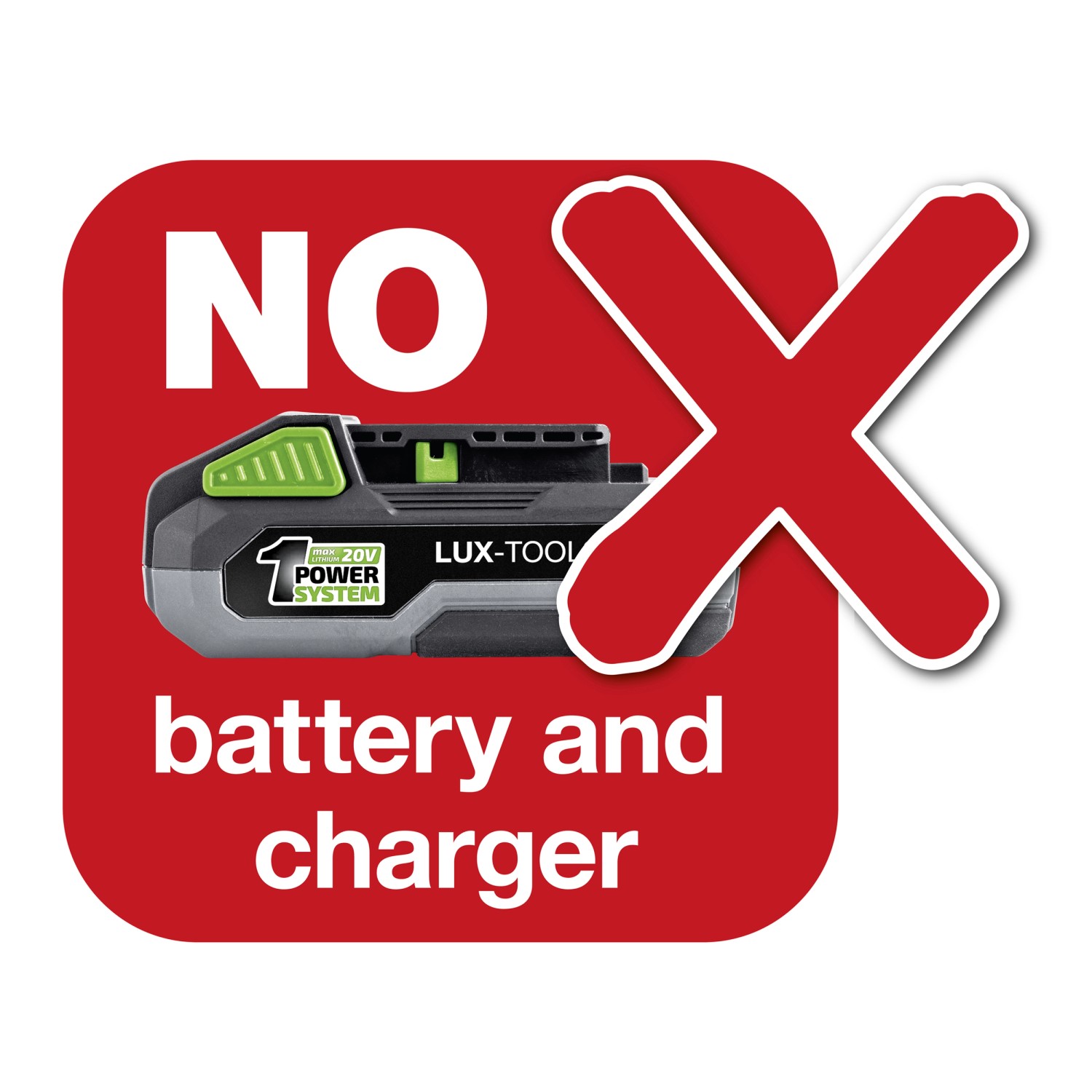 Symbolbild: LUX Akku für Kettensäge nicht enthalten. Akku separat erhältlich.