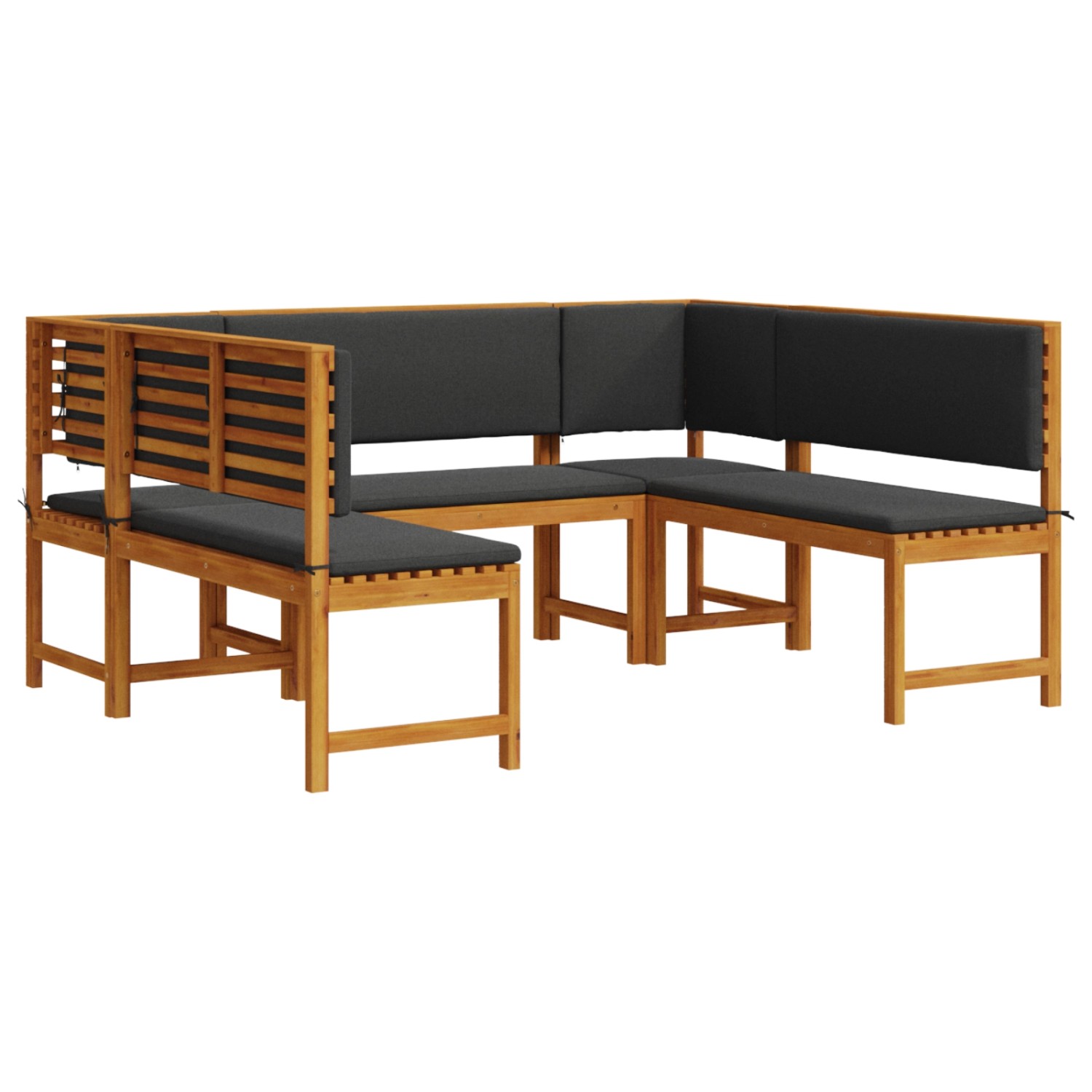 vidaXL 5-tlg Gartenbank-Set mit Kissen Massivholz Akazie 3329104 günstig online kaufen