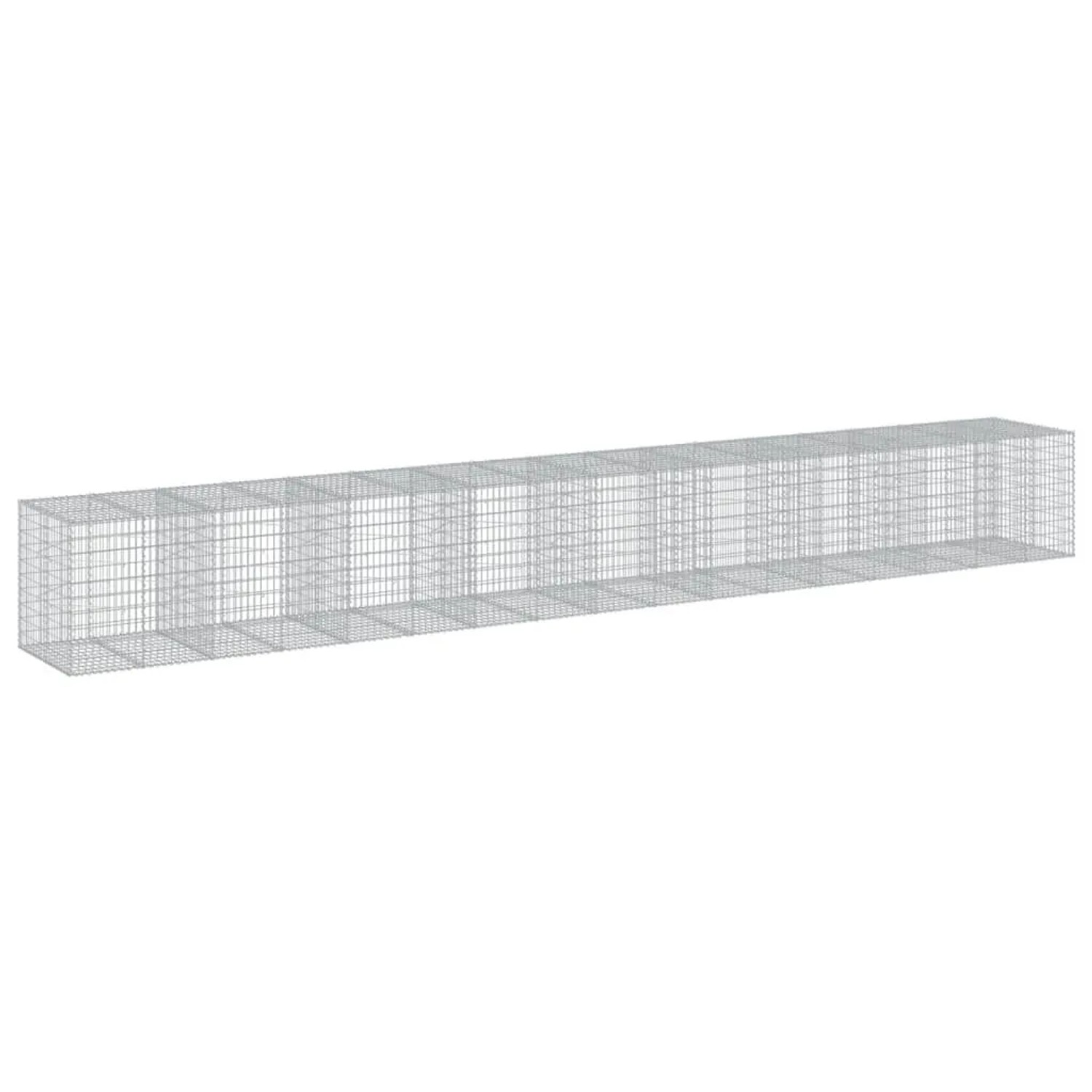 vidaXL Gabione mit Deckel 950x100x100 cm Verzinktes Eisen 3295207