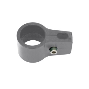 Schwarzer Einfachverbinder für 60 mm Torpfosten zur Zaunmatten-Befestigung.