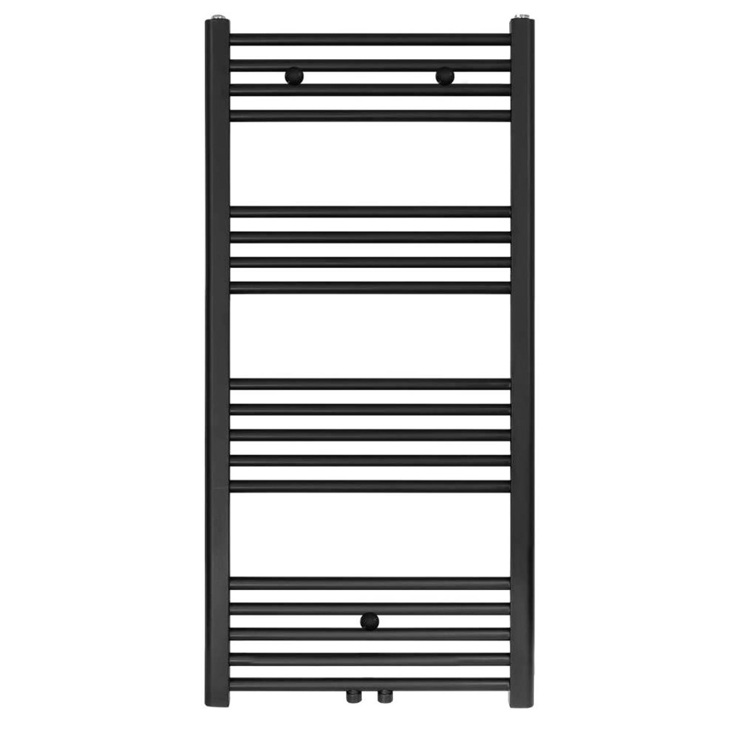 Belrad Badheizkörper Mittelanschluss Schwarz Matt Gebürstet 1200 X 600 HxB günstig online kaufen