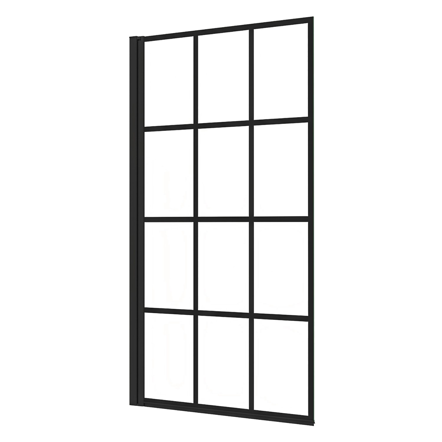 AICA 80cm Kariert Schwarz 4mm Badewannenfaltwand H.140cm Badewannenaufsatz günstig online kaufen