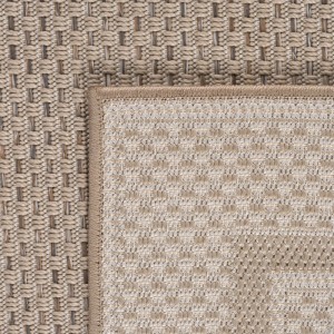 Detailansicht: Runder, beiger Ayyildiz Outdoor-Teppich Desert, wetterfest und pflegeleicht.