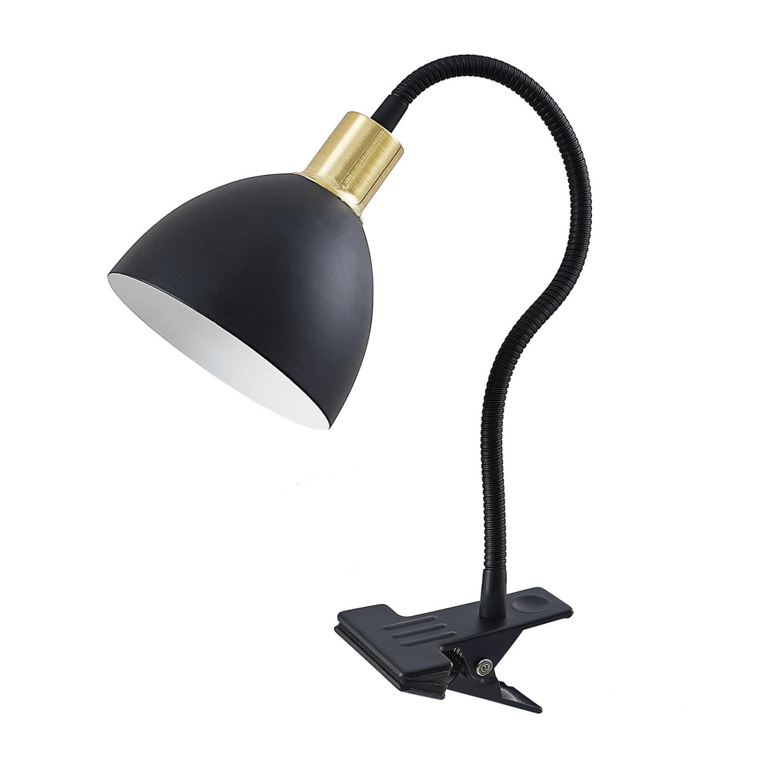 Lindby Klemmleuchte Genora 9627838 Modern in Schwarz aus Metall 1-flammig E14 Wohnzimmerleuchte