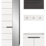 Inn.Furn Garderoben-Set 4-teilig in Weiß und Grau 160 cm Cooper_8