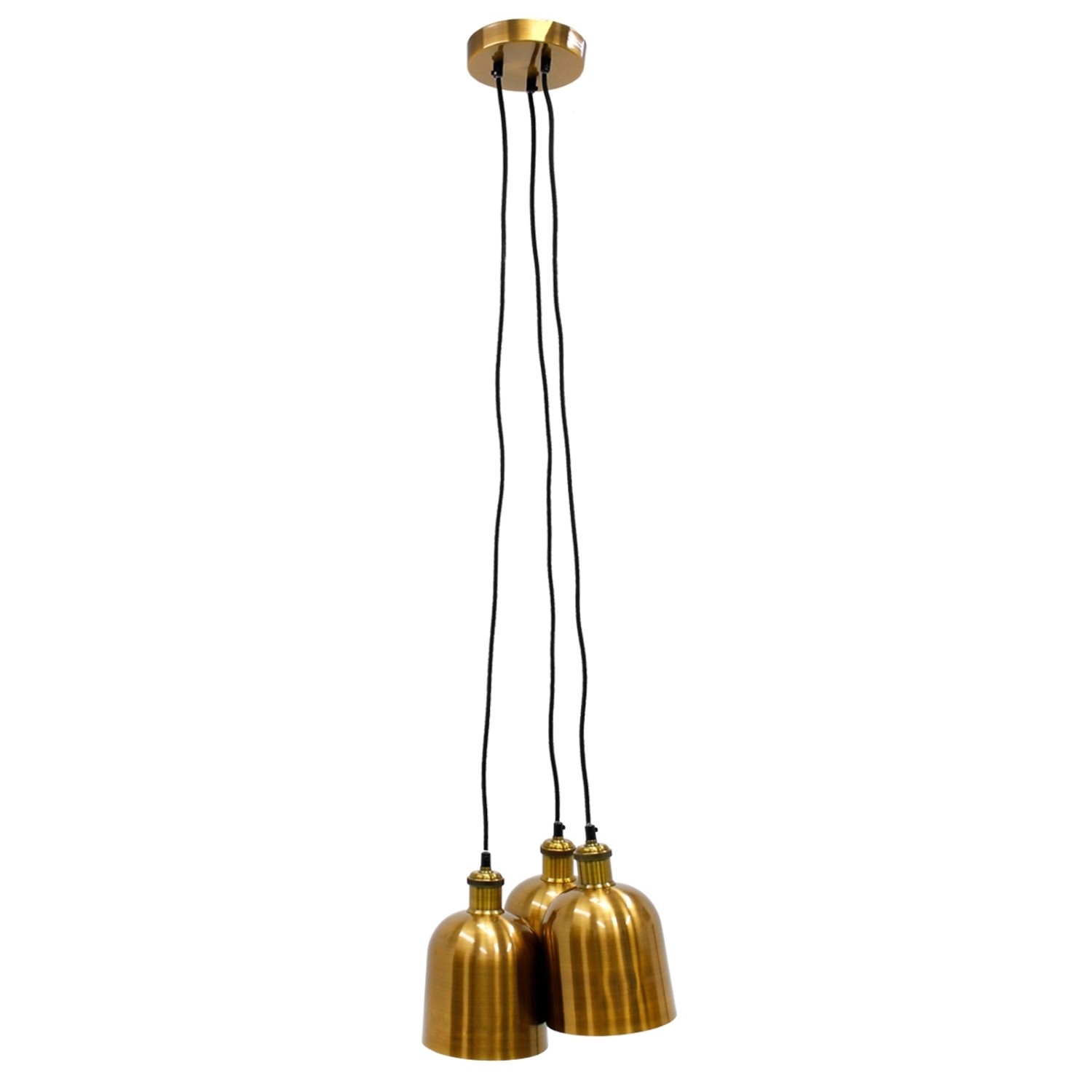 Thumbnail - ECD Germany Hängelampe 3 Flammige Hängeleuchte E27 Fassung 120,5 cm Altgold