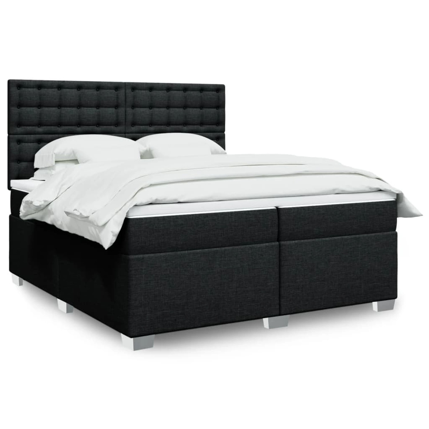 vidaXL Boxspringbett mit Matratze Schwarz 200x200 cm Stoff 3292911 günstig online kaufen