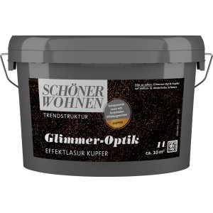 Schöner Wohnen Trendstruktur Glimmer-Optik Kupfer, 1 l Gebinde. Effektfarbe für Innen.