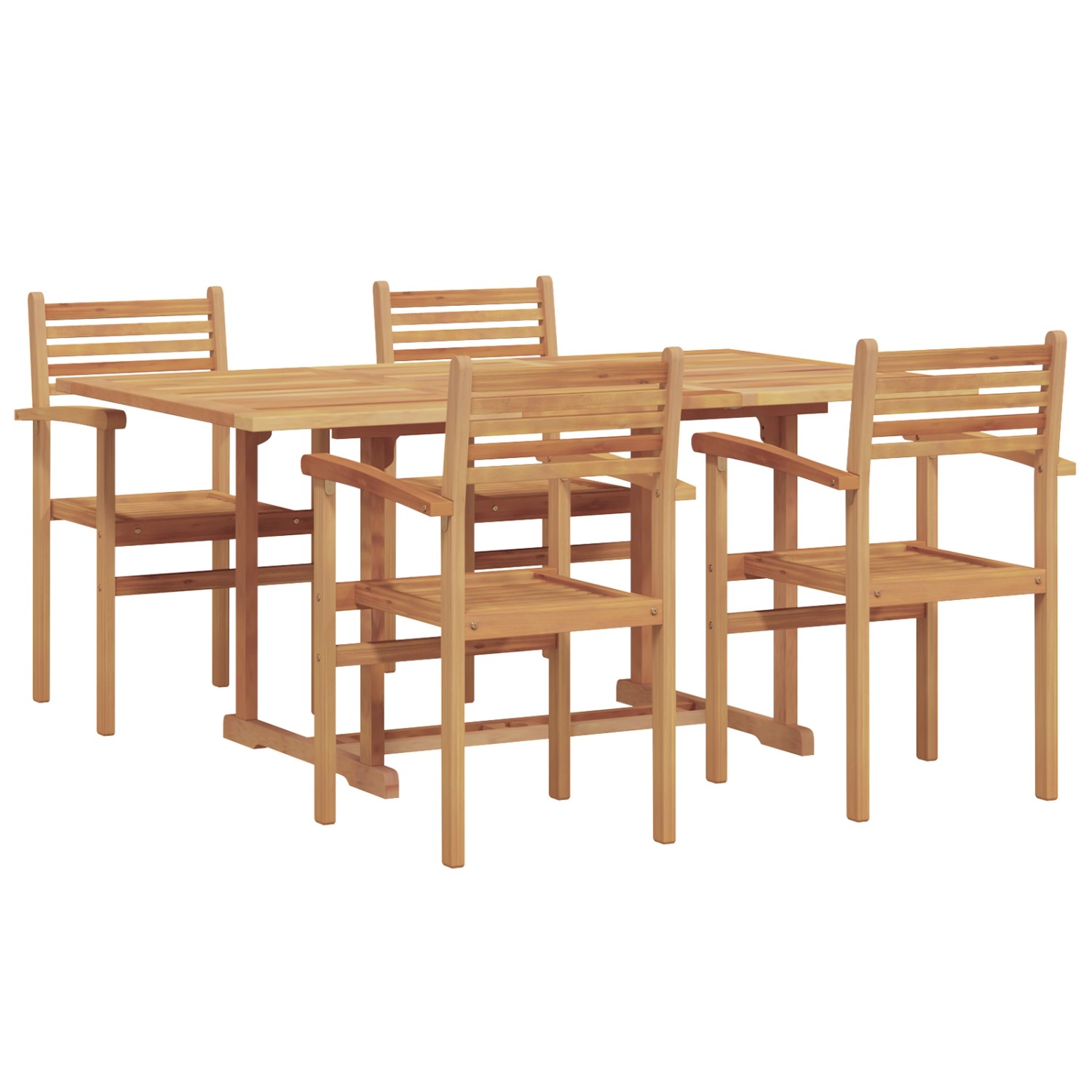 vidaXL Garten Essgruppe 5-Tlg Braun Massives Teakholz 3375774 günstig online kaufen
