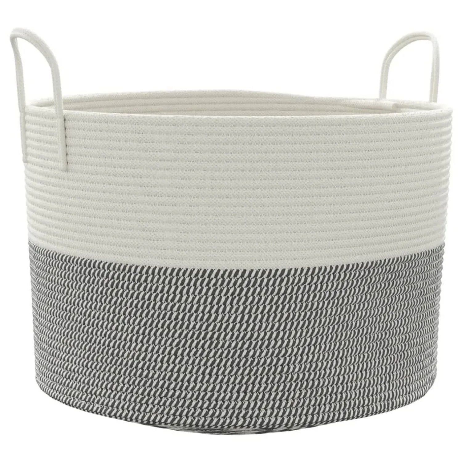 vidaXL Aufbewahrungskorb Grau und Weiß Ø51x33 cm Baumwolle 358490