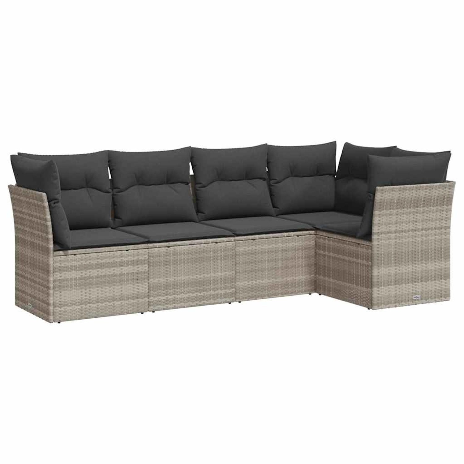vidaXL 5-Tlg Garten-Sofagarnitur mit Kissen Hellgrau Poly Rattan 3217602 günstig online kaufen