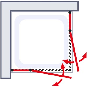 Eckeinstieg Schulte Alexa Style 2.0 mit Drehtür, Chromoptik, 90x90x192 cm.