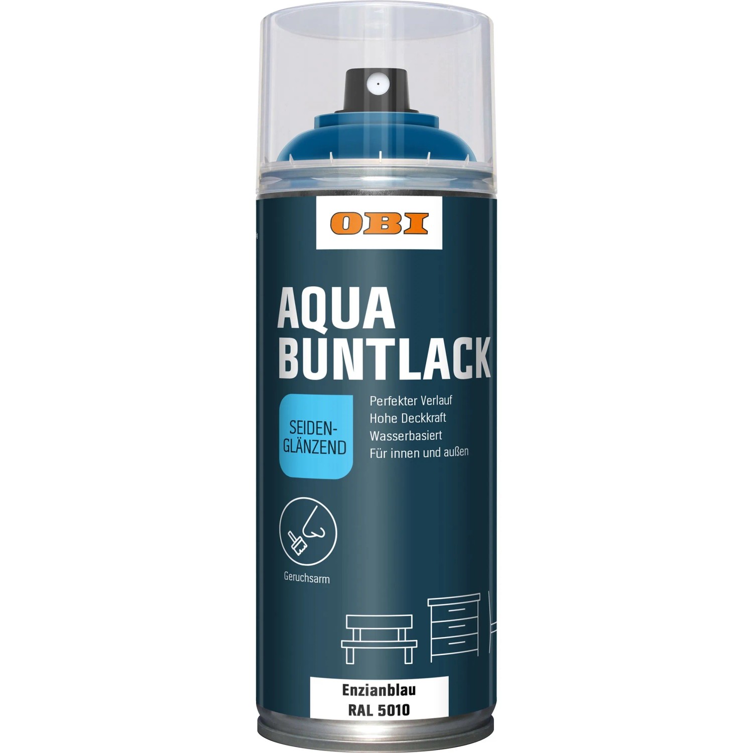 OBI Buntlack Spray RAL 5010 Enzianblau seidenglänzend wv 400 ml