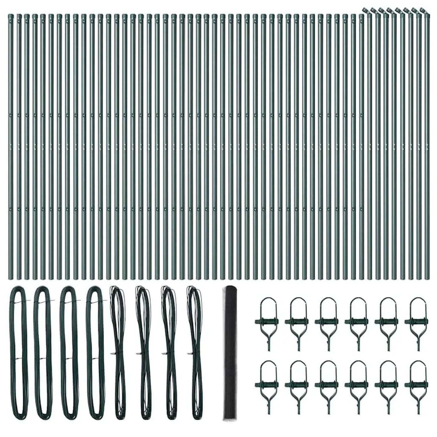 vidaXL Zaunpfosten Grau 100 x 1,6 m 50 mm Maschen Stahl und PVC 3352901 günstig online kaufen