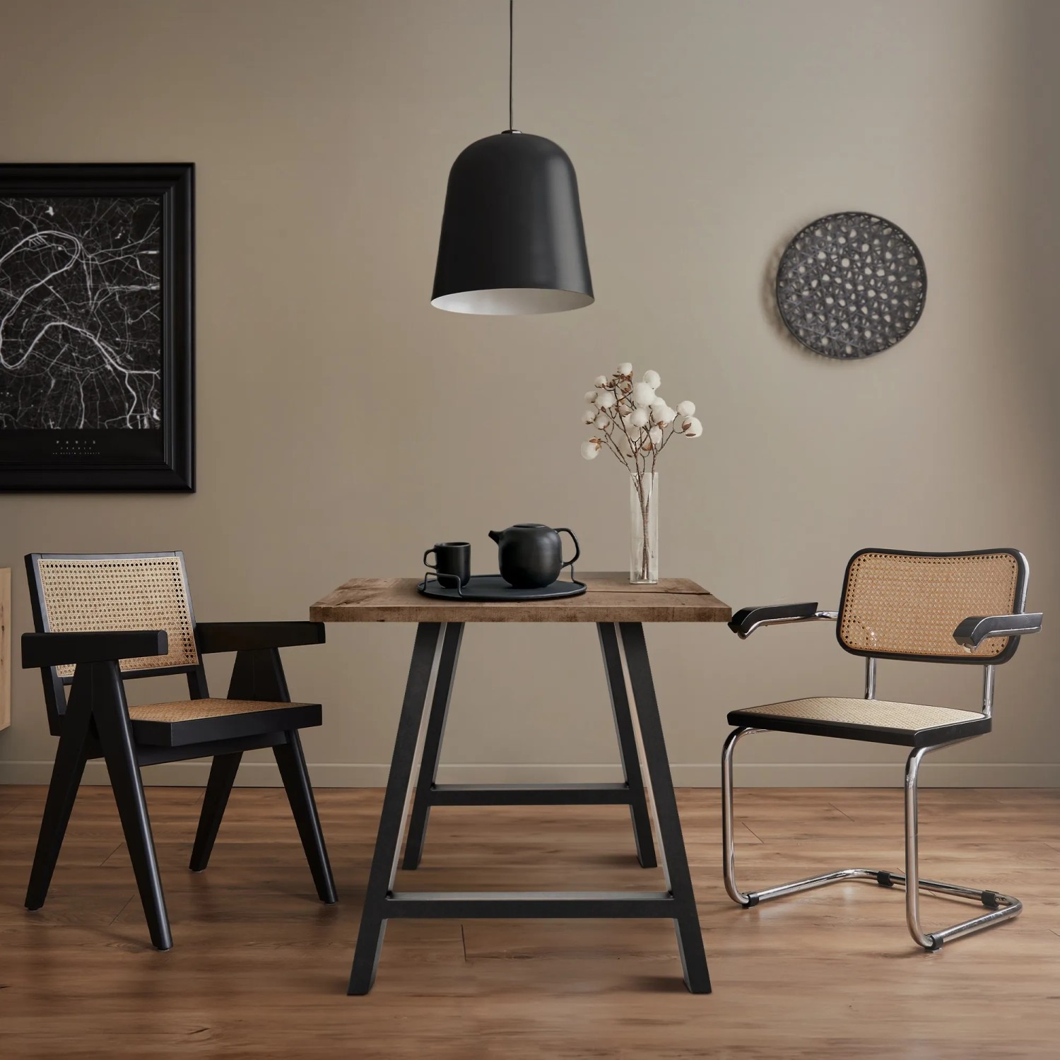 ECD Germany Tischbeine A-Form, 70x72cm, Anthrazit, Industriedesign für Esstisch.