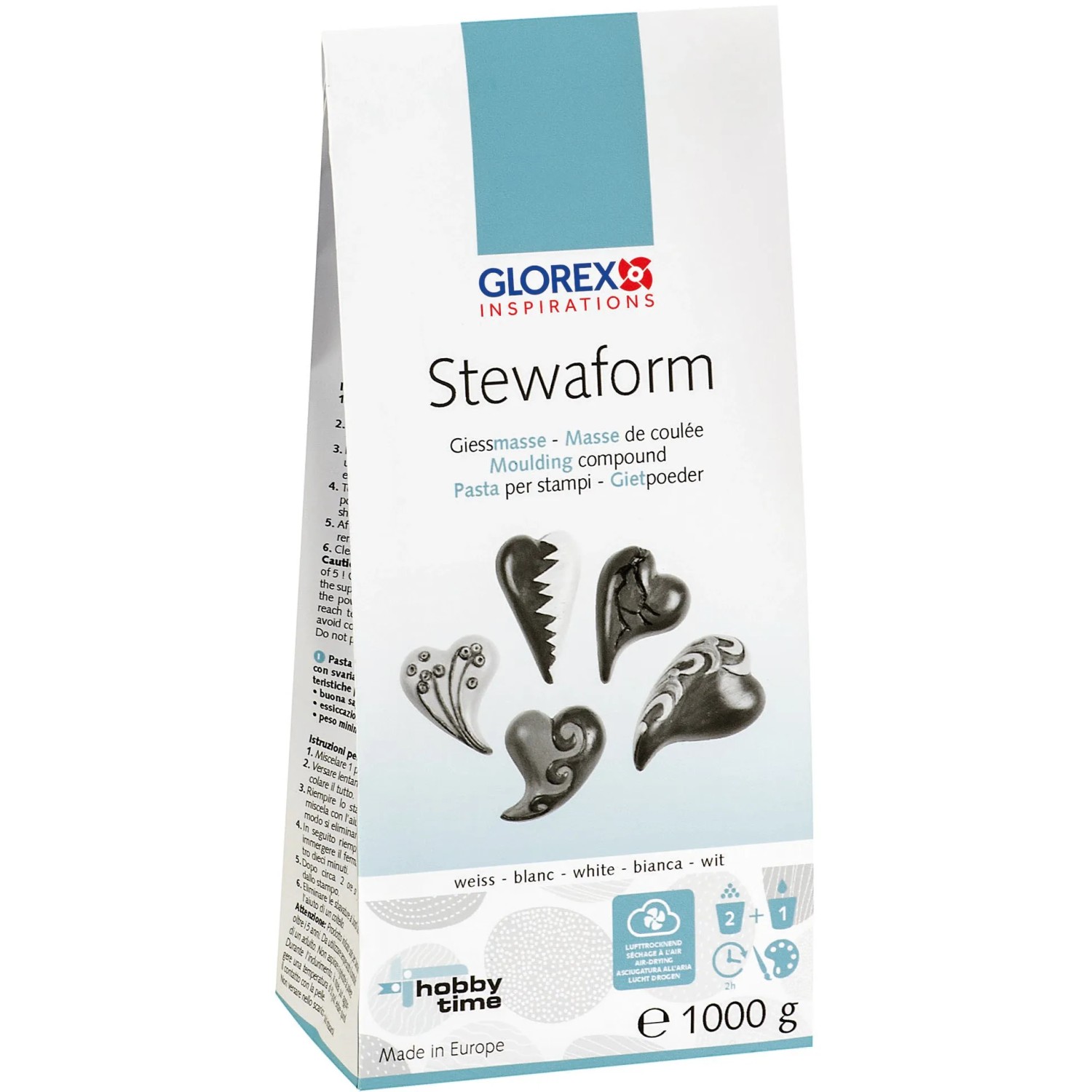 Packung Stewaform Gießmasse, 1 kg, für Modellierzubehör. Weiße Gießmasse für detailgenaue Abformungen.
