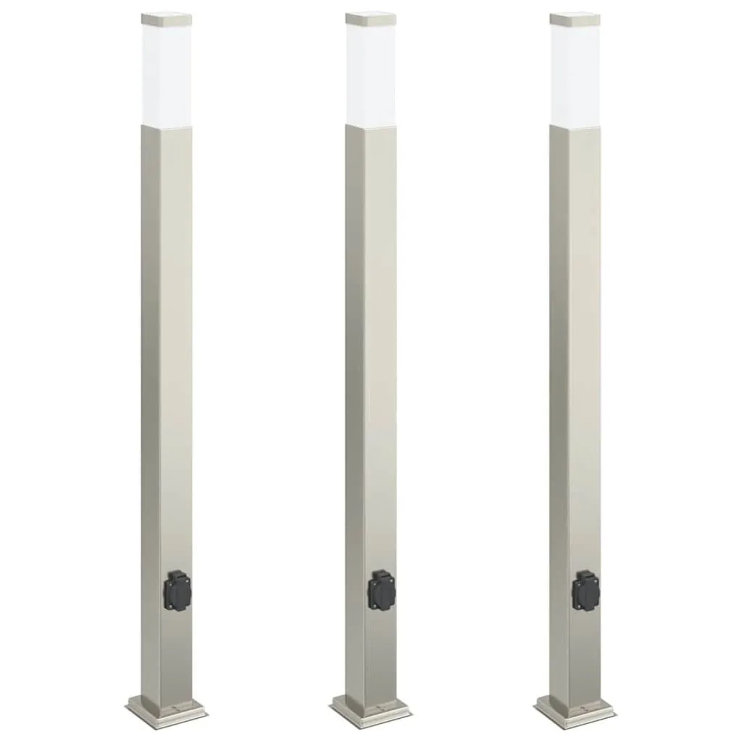 vidaXL Pollerleuchten mit Auslass 3 Stk 110 cm Edelstahl IP44 4006064
