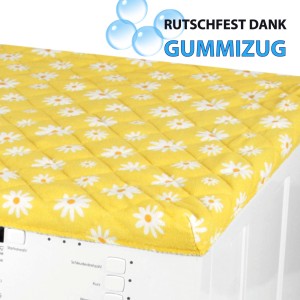 Bestlivings Trockner- & Waschmaschinenbezug Daisy Gelb, 60x60 cm, mit Gummizug.