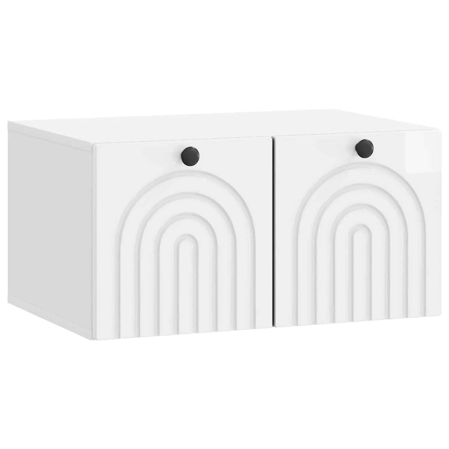 vidaXL Wandmontierter TV-Schrank Hochglanz Weiß 59,5 x 41 x 30 cm 898169