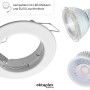 Oktaplex LED Einbaustrahler Sedan 12er Set, weiß, mit LED-Modulen. Deckenspot für warmweißes Licht.
