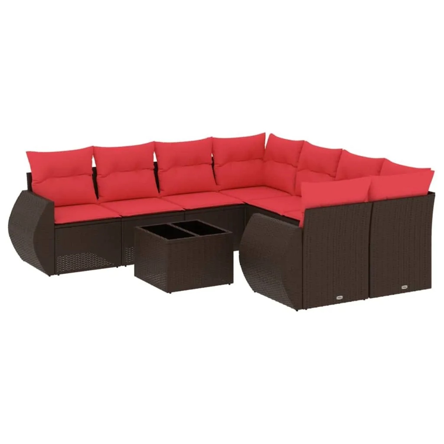 vidaXL 9-Tlg Gartensofa-Set mit Kissen Braun Polyrattan 3221163 günstig online kaufen