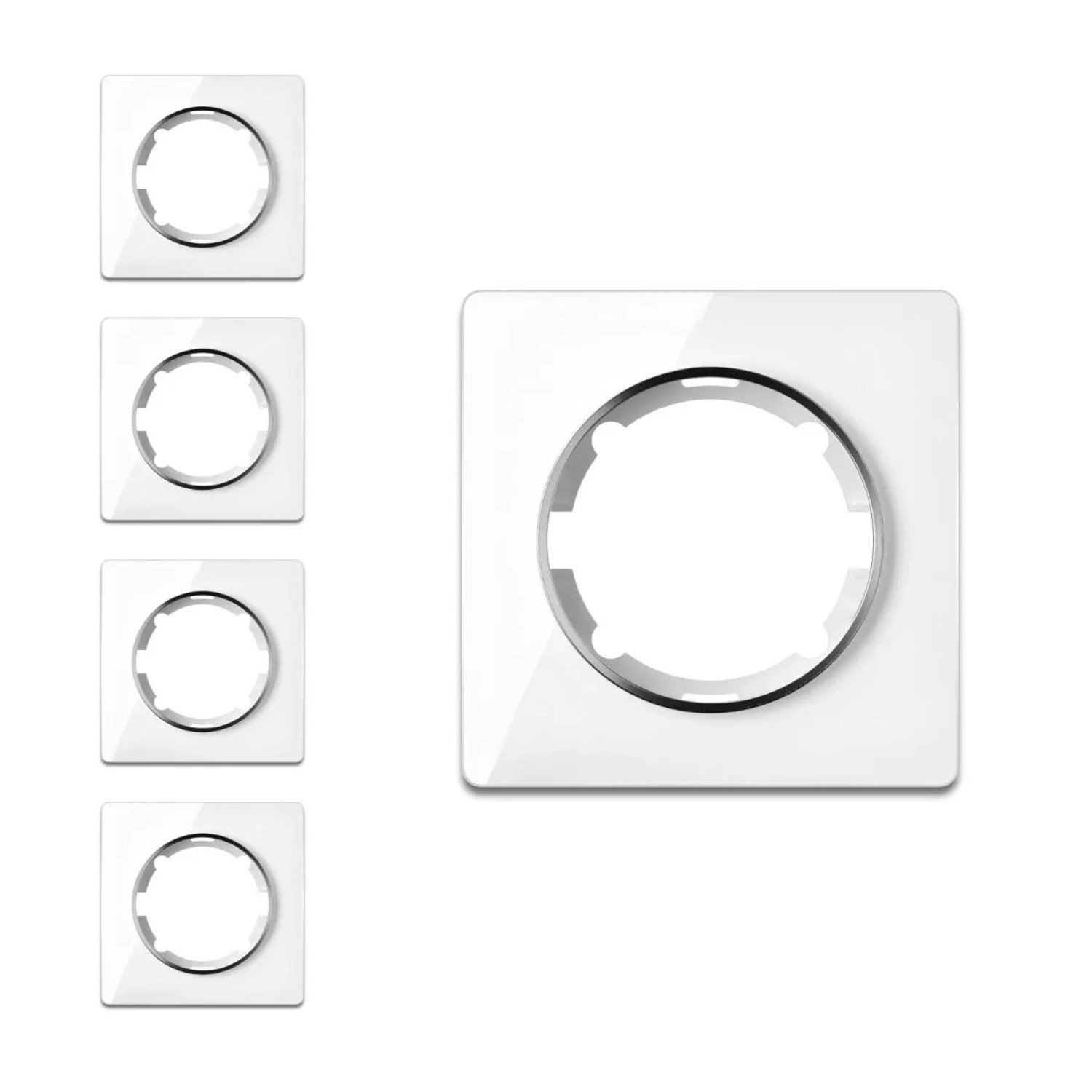 OneKeyElectro 5x Garda Glas Abdeckrahmen Set Weiß
