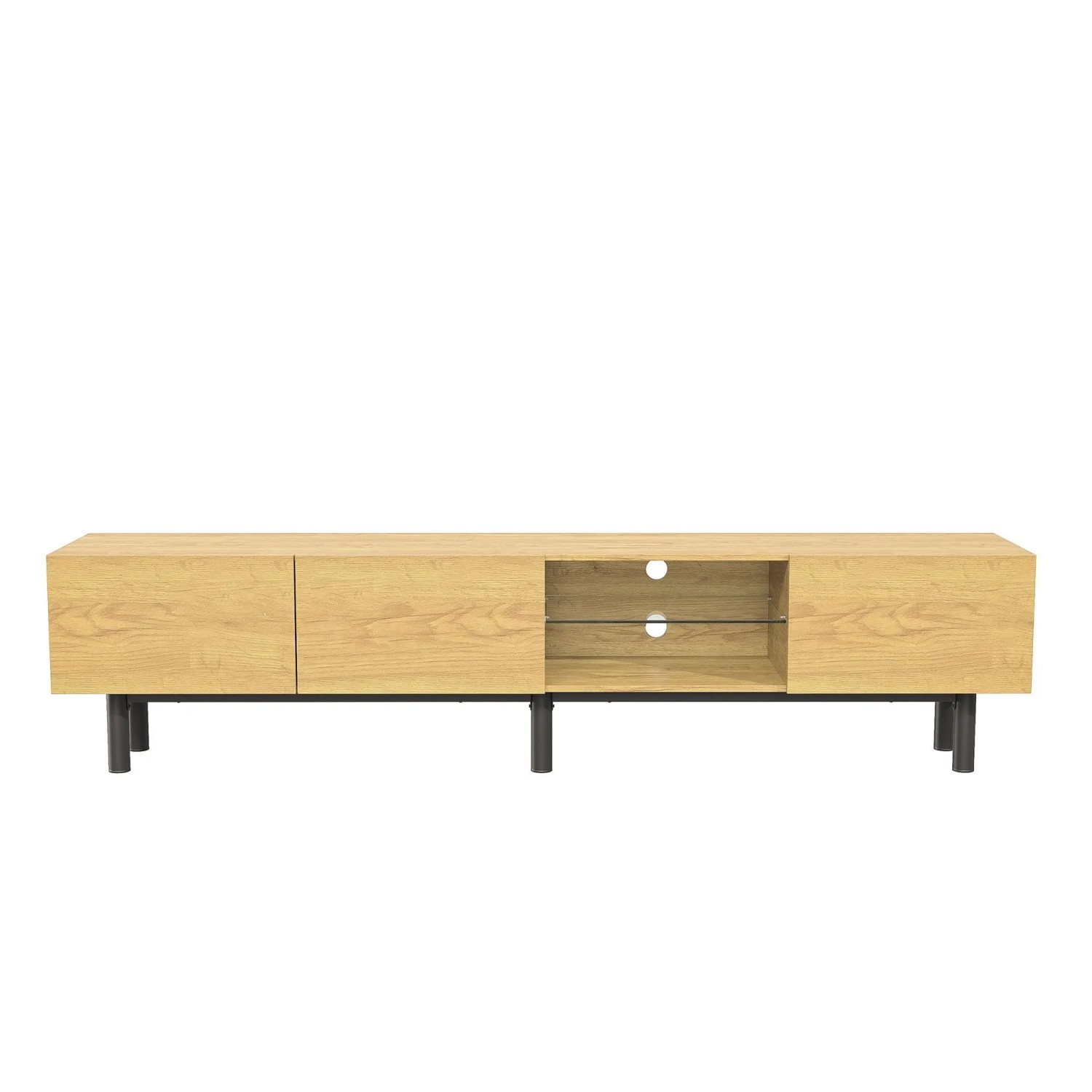 PXloue TV-Schränke mit Holzmaserung und LED Beleuchtung 175 x 31 x 41 cm